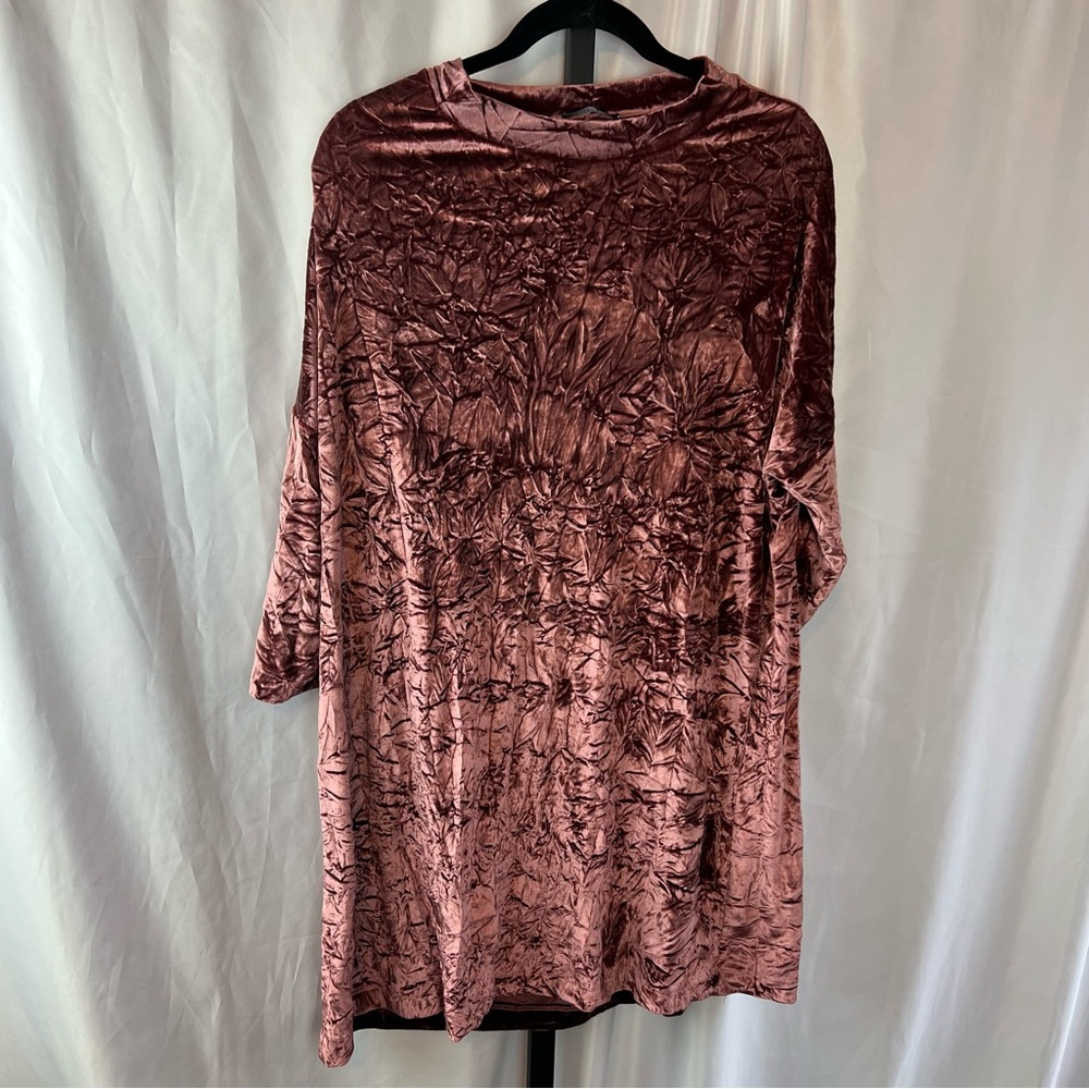 Zara Pink Crushed Velvet Mini Dress, size Large